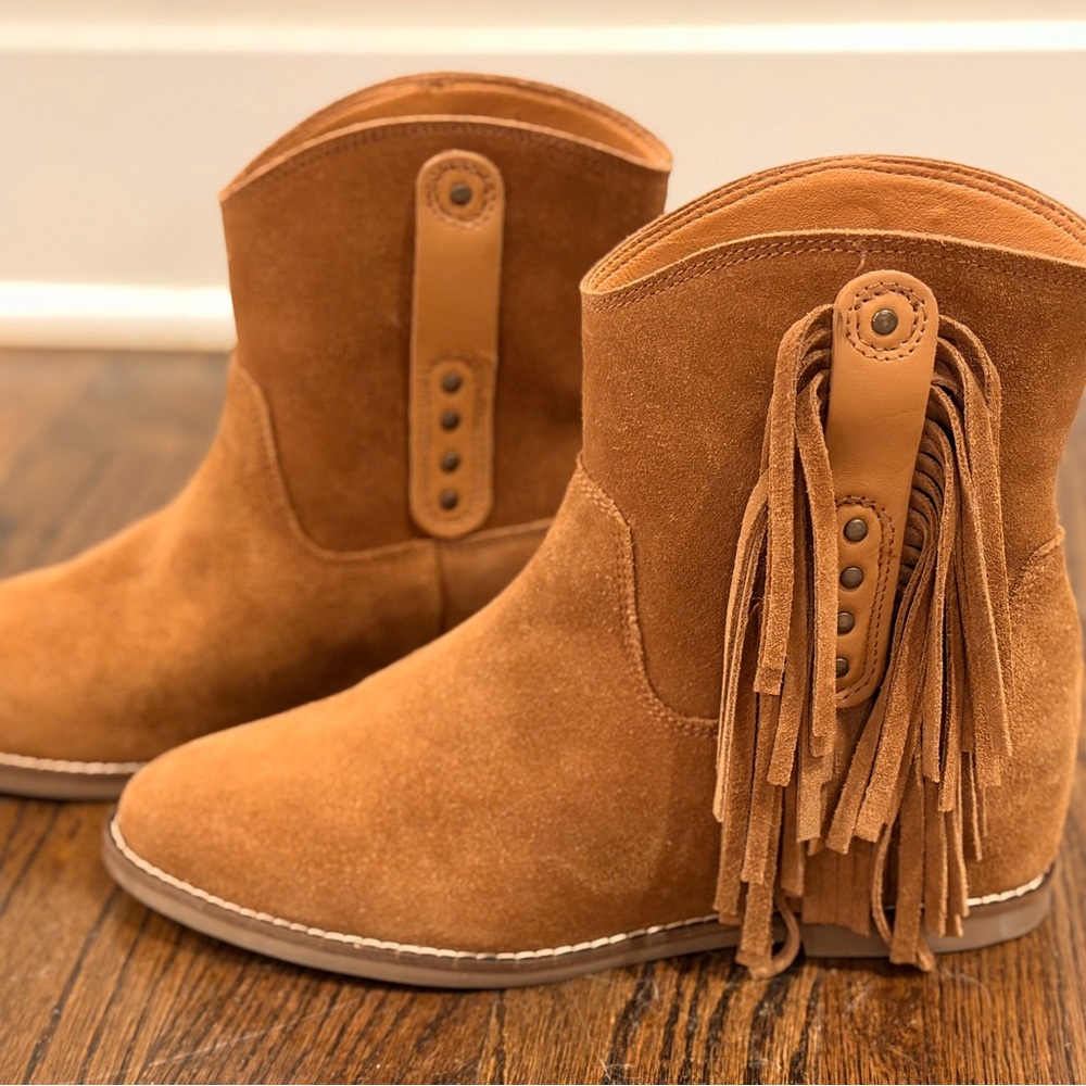 Dingo Camel Leather Upper Boots 7.5